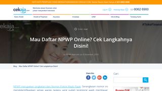 
                            5. Mau Daftar NPWP Online? Cek Langkahnya Disini! - CekAja