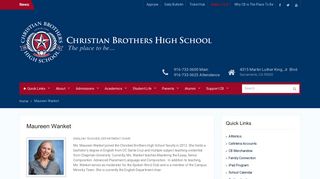 
                            10. Maureen Wanket – Christian Brothers High School