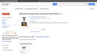 
                            9. Mauritania Foreign Policy and Government Guide