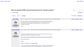 
                            1. Maven - Users - How to specify SCM username/password for release ...