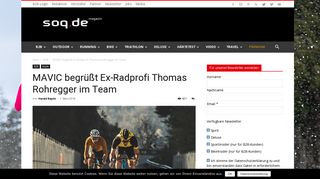 
                            7. MAVIC begrüßt Ex-Radprofi Thomas Rohregger im Team - Soq.de