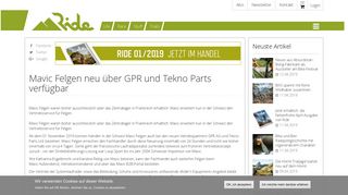 
                            5. Mavic Felgen neu über GPR und Tekno Parts verfügbar | Ride Magazin