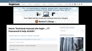 
                            12. Mavic Technical manual site login ....?? Password & help AGAIN ...