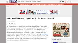 
                            9. MAWSS offers free payment app for smart phones | News | fox10tv.com