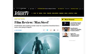 
                            12. 'Max Steel' Review: Mattel Toy Makes Lousy Superhero Movie – Variety