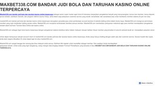 
                            10. maxbet338.com bandar judi bola dan taruhan kasino online terpercaya