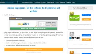 
                            6. maxblue Musterdepot 2019 » Den Handel mit dem Demokonto testen!