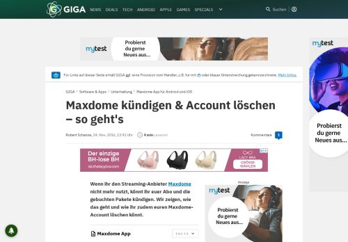 
                            13. Maxdome kündigen & Account löschen – so geht's – GIGA