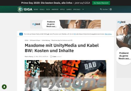 
                            7. Maxdome mit UnityMedia und Kabel BW: Kosten und Inhalte – GIGA