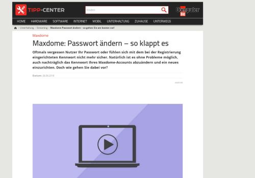 
                            6. Maxdome Passwort ändern – so gehen Sie am besten vor! | TippCenter