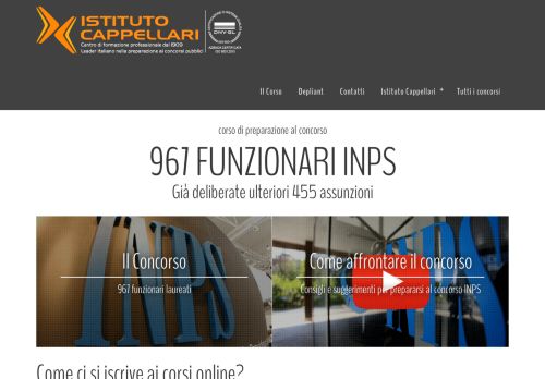 
                            8. Maxi concorso 967 funzionari INPS | Istituto Cappellari