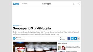 
                            13. Maxi-truffa alla Ferrero: società fantasma fa sparire 5 tir di Nutella