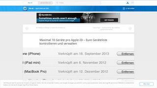 
                            13. Maximal 10 Geräte pro Apple-ID – Eure Geräteliste kontrollieren und ...