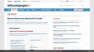 
                            9. MaximaTelecom wins Moscow Wi-Fi tender - Telecompaper