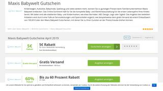 
                            4. Maxis Babywelt Gutschein Feb. 2019 » 10€ + 5€ Rabatt & 10 mehr
