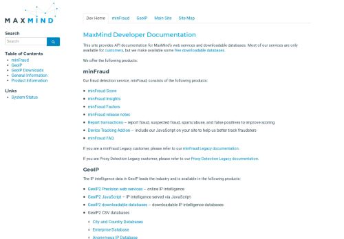 
                            10. MaxMind Developer Site «