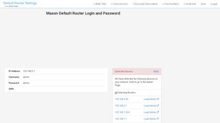 
                            6. Maxon Default Router Login and Password - Clean CSS