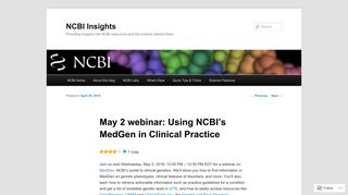 
                            5. May 2 webinar: Using NCBI's MedGen in Clinical Practice | NCBI ...