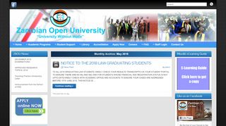 
                            8. May 2018 – Zambian Open University