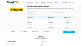 
                            6. Maybank Basic Savings Account - No Extra Fees - RinggitPlus