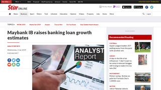 
                            9. Maybank IB raises banking loan growth estimates - Business News ...