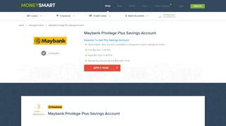 
                            10. Maybank Privilege Plus Savings Account - MoneySmart