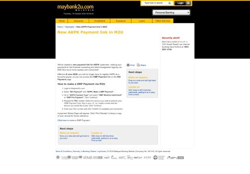
                            10. Maybank2u.com - New AKPK Payment link in M2U