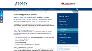 
                            11. MBA - Admissions - Application Process - Saint Mary's University
