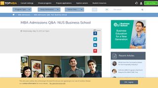 
                            11. MBA Admissions Q&A: NUS Business School | TopMBA.com