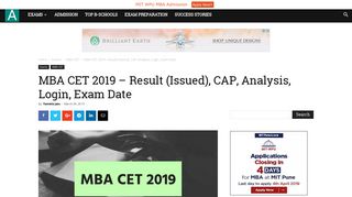 
                            8. MBA CET 2019 – Admit Card, Login, Exam Date, Syllabus, CAP ...