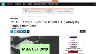 
                            10. MBA CET 2019 – Hall Ticket, Login, Exam Date, Syllabus, CAP ...