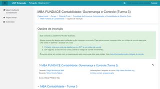 
                            9. MBA FUNDACE Contabilidade - Cursos de Extensão da USP