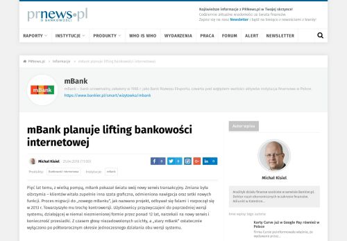 
                            9. mBank planuje lifting bankowości internetowej - PRNews.pl