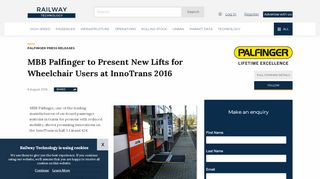 
                            13. MBB Palfinger to Present New Lifts for Wheelchair Users at InnoTrans ...