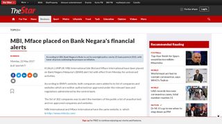 
                            11. MBI, Mface placed on Bank Negara's financial alerts - ...