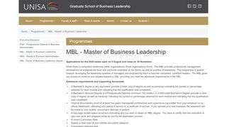 
                            9. MBL - Master of Business Leadership - Unisa