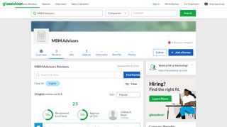 
                            7. MBM Advisors Reviews | Glassdoor