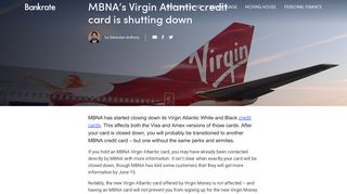 
                            7. MBNA's Virgin Atlantic credit card is shutting down | Bankrate UK