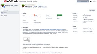 
                            12. [MC-140148] Minecraft Crash Error 65542 - Jira - Bugs