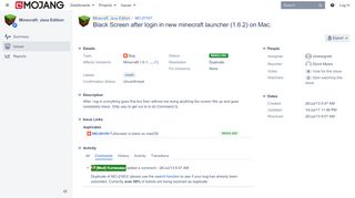 
                            12. [MC-27107] Black Screen after login in new minecraft launcher (1.6.2 ...