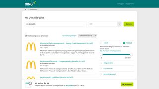 
                            9. Mc Donalds: Aktuelle Jobs | XING Stellenmarkt