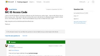 
                            8. MC ID Access Code - Training, Certification, and Program Support ...