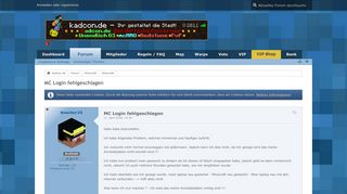 
                            7. MC Login fehlgeschlagen - Minecraft - Kadcon.de