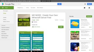 
                            8. MC-NODE - Crie seu próprio servidor de MCPE grátis – Apps no ...