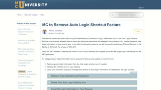 
                            10. MC to Remove Auto Login Shortcut Feature – MC User Connect