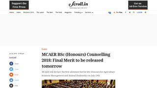 
                            10. MCAER BSc Agriculture Counselling final merit list to be declared ...
