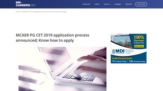 
                            9. MCAER PG CET 2019 application process announced; Know how to ...