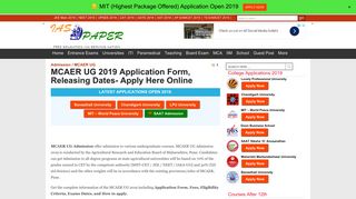 
                            10. MCAER UG 2019 Application Form, Releasing Dates- Apply Here ...