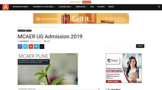 
                            5. MCAER UG Admission 2019 | AglaSem Admission