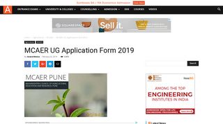 
                            6. MCAER UG Application Form 2019 | AglaSem Admission